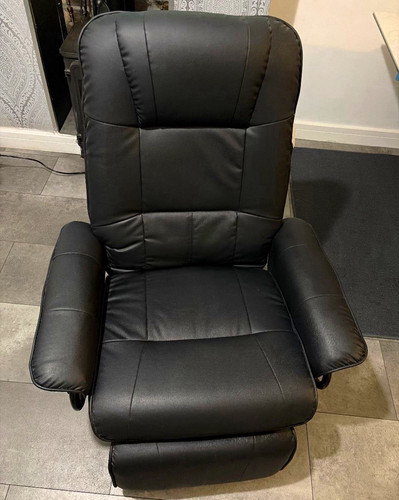 Black faux leather recliner - black,