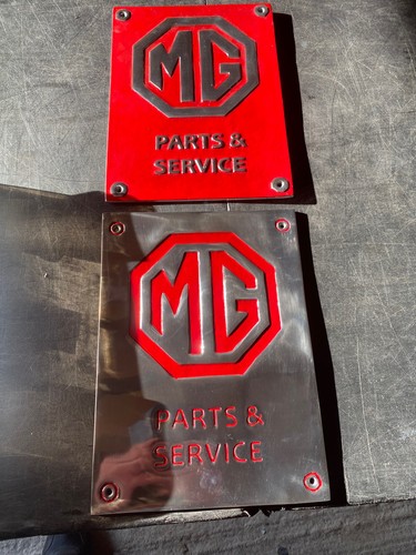 Pair aluminium signs - of,