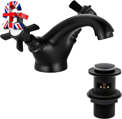 Black victorian bathroom - bathroom, sink