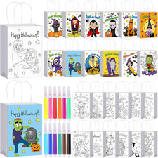 72 Pcs Halloween Coloring Bags