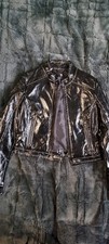 Missguided PVC or Vinyl Biker Jacket - Size 6