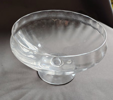 An Antique Art Deco Lead Crystal Glass Pedestal  bowl 12.5cm W x 8cm H approx