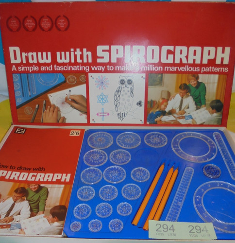 Vintage spirograph drawing - vintage,