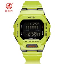 Men's Digital Sports Watch 5ATM Waterproof Alarm LED Display Shock Resistant    