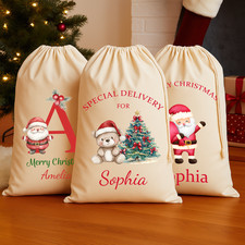Personalised Christmas Santa Sack -  Large 75cm x 49cm Custom Xmas Bag Any Name