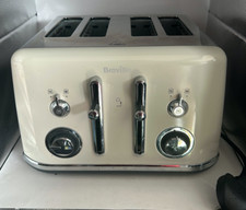Breville VTT930 Mostra 4 Slice Toaster Cream & Chrome Extra Wide Slot High Lift