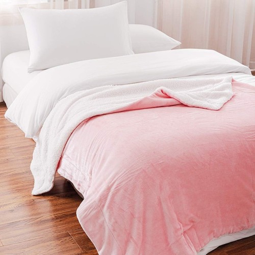 Pink faux fur fleece - pink,