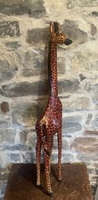 African Carved Wooden Giraffe (3ft)