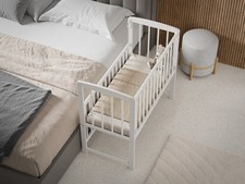 Baby Bedside Co Sleeping Cot Bed Side by Side with Free Mattress