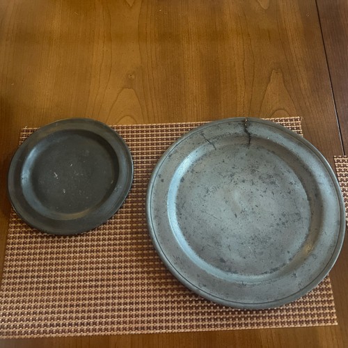Antique pewter ware charger - antique,