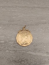 1977 Australian Silver jubilee 50 Cent Gold Plated Pendant
