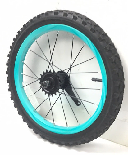 Bicycle rear blue wheel - bicycle,