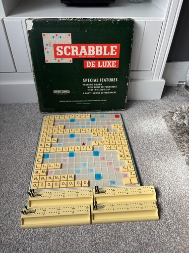 Vintage scrabble deluxe board - scrabble,
