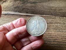 1889 VF Queen Victoria Double Florin Sterling Silver Coin (6732)