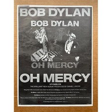 BOB DYLAN OH MERCY POSTER SIZED original music press advert from 1989 - these vi