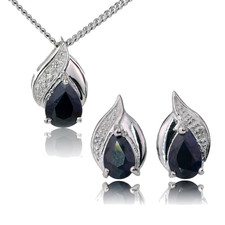 Natural Sapphire Set Sterling