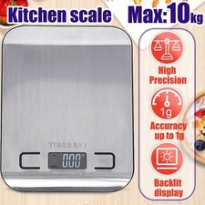 Digital 10kg Kitchen Scales Electronic Food Weight Balance LCD Postal Scale UK