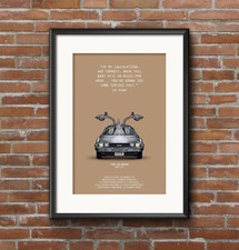 Back to the Future, Delorean, DMC-12, Mcfly, Movie Wall Art, A3 Art Print