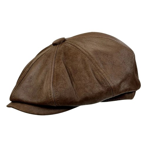 Vintage leather newsboy - vintage,