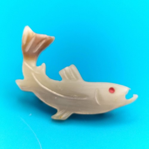 Stylized fish brooch pin - fish,