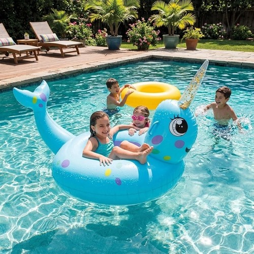 Giant narwhal inflatable pool - giant,
