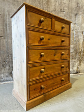 Large Vintage Solid Wood Chest of Drawers