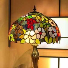 Handcrafted Tiffany style  16 inch Table Lamp Stained Glass Living room Bedroom
