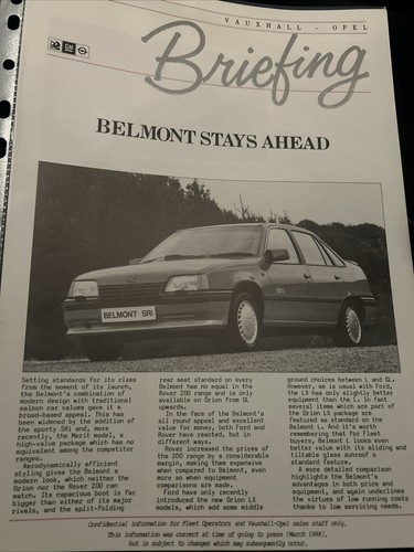 Vauxhall belmont models car - belmont,