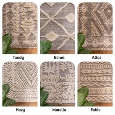 Grey Moroccan Style Rug Living