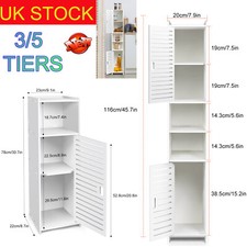 Bathroom Storage Cabinet Waterproof Free Standing Cabinet Organizer Unit White