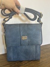 Bessie London Women's 3 Pocket Cross Body Messenger bag Blue HB2