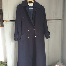 Vtg 80s Navy Blue Wool Coat