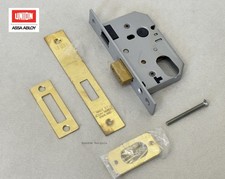 Union L2141 - Oval Profile Mortice Deadlock Case 65mm (2.5”) Brass Finish