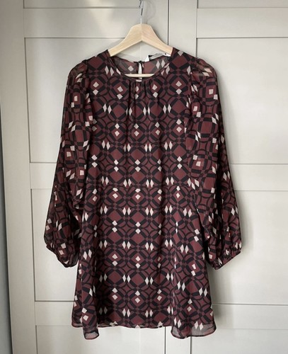 Zara burgundy geometry print - geometry,