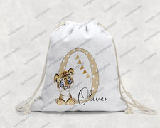 Little Cub Lion Personalised Draw String bag, School, PE, Work, Gift, Present