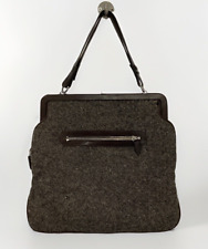 Asprey Brown Soft Leather and Tweed  Expanding bag