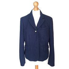 Boden 65% Wool Size 14 Navy  Blazer Jacket Missing  2 buttons
