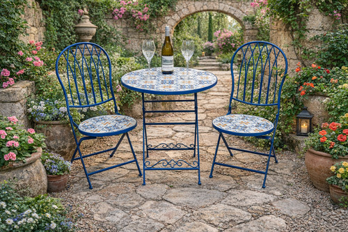 Mosaic table two chairs - &,