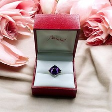 Baccarat T55 Silver 925 Crystal Ring In Original Presentation Box