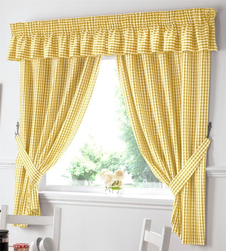 Gingham kitchen curtains - gingham, or