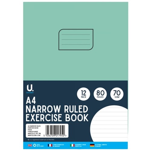 Narrow ruled exercise - a4,