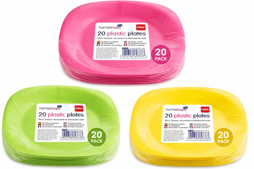 Plastic reusable plates - 20,