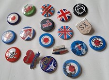 SEVENTEEN SCOOTER BADGES LAMBRETTA / VESPA / MODS / THE WHO / PUNK / SKULL