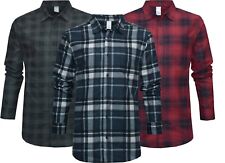 Mens Flannel Work Shirt 100% Cotton Brushed Lumberjack Check Long Sleeve S - 4XL