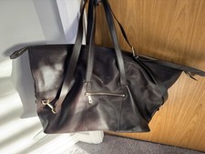 Reiss Owen Leather Weekend Holdall Bag