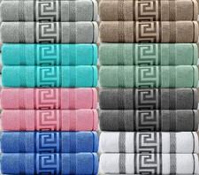 2 Pack Greek Border Premium Egyptian Cotton Jumbo Bath Sheets Towels 90 x 180 cm