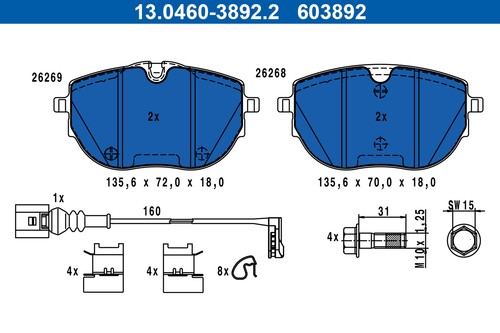 Brake pads set front right - brake,