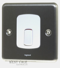 Legrand Synergy Decorative - 7330 10 - Brushed Steel 20a Double Pole Switch