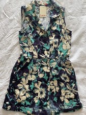 Joy Louche Flower Hawaiian Playsuit size M /12 Vintage / Goodwood