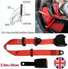 Universal 3 Point Inertia Seat Belt Kit Car Truck Adjustable Safety Red UK